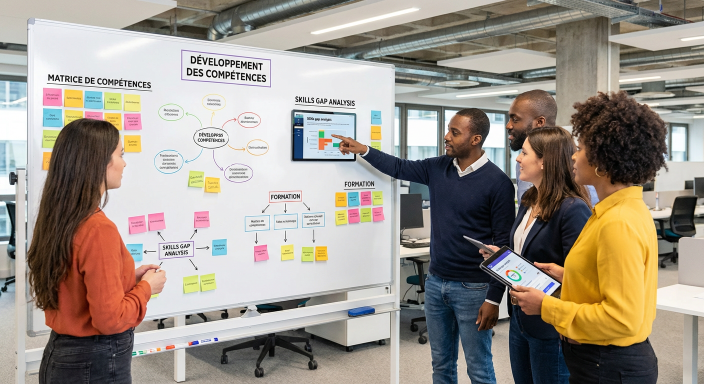 Équipe travaillant sur les compétences